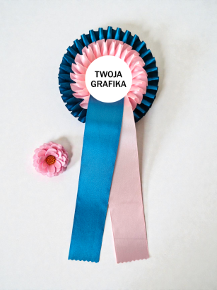 Double rosette - turquoise - light pink