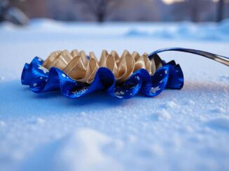 Christmas Rosette – Blue with Snowflakes - 2