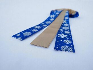 Christmas Rosette – Blue with Snowflakes - 3