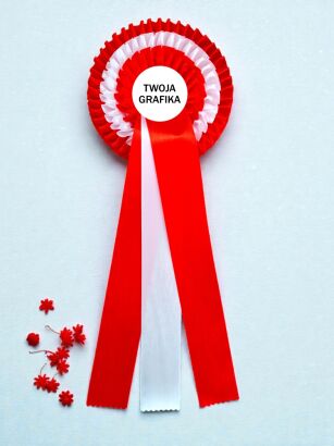 Triple rosette - red - white - red