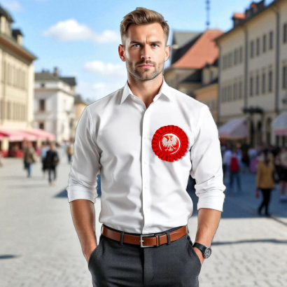 Patriotic rosette – red with emblem