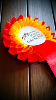 Kotylion podwójny #2 - czerwony / pomarańczowy - 2