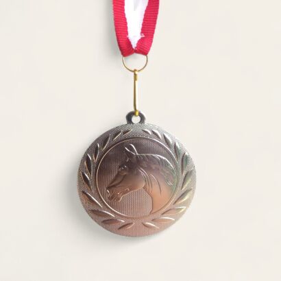 Silver equestrian medal, horse #1