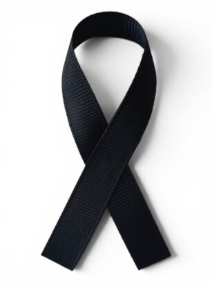Black Mourning Rosette with Safety Pin