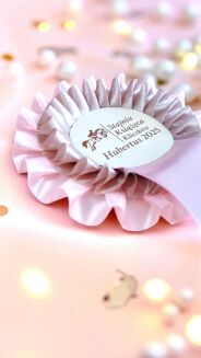 Kotylion podwójny #2 - pudrowy róż / beżowy - 2