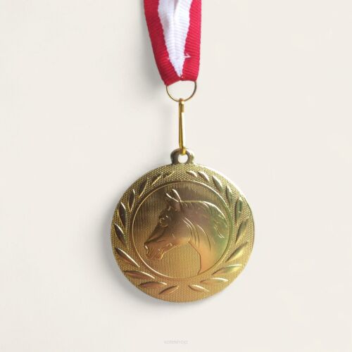 Gold equestrian medal, horse #1