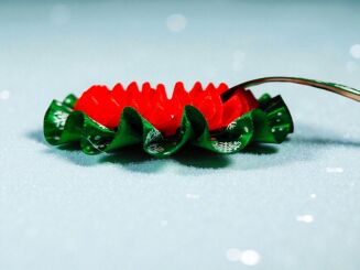 Christmas Rosette – Green with Snowflakes - 2