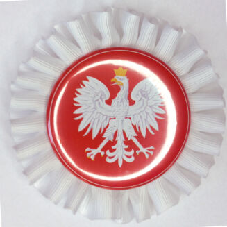 Patriotic rosette – white with emblem - 2