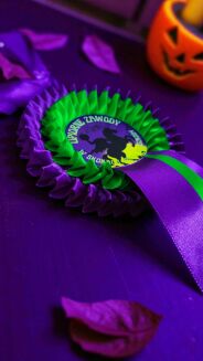 Kotylion podwójny #3 - fioletowy / jasny zielony - 2