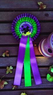 Kotylion podwójny #3 - fioletowy / jasny zielony - 3