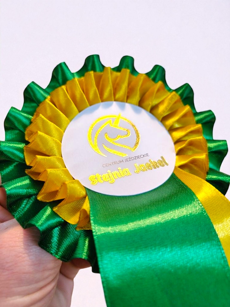 Luxury equestrian rosettes Equestrian rosette with gold foil